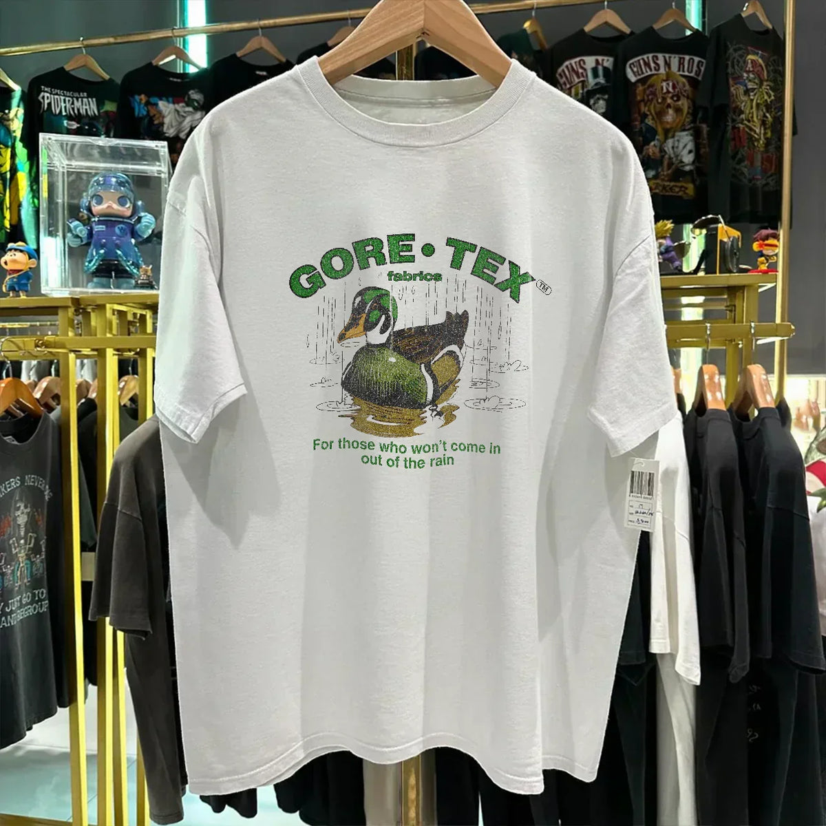 90s G0RE-TEX FABRICS PROMO RARE WASHED WHITE T-SHIRT