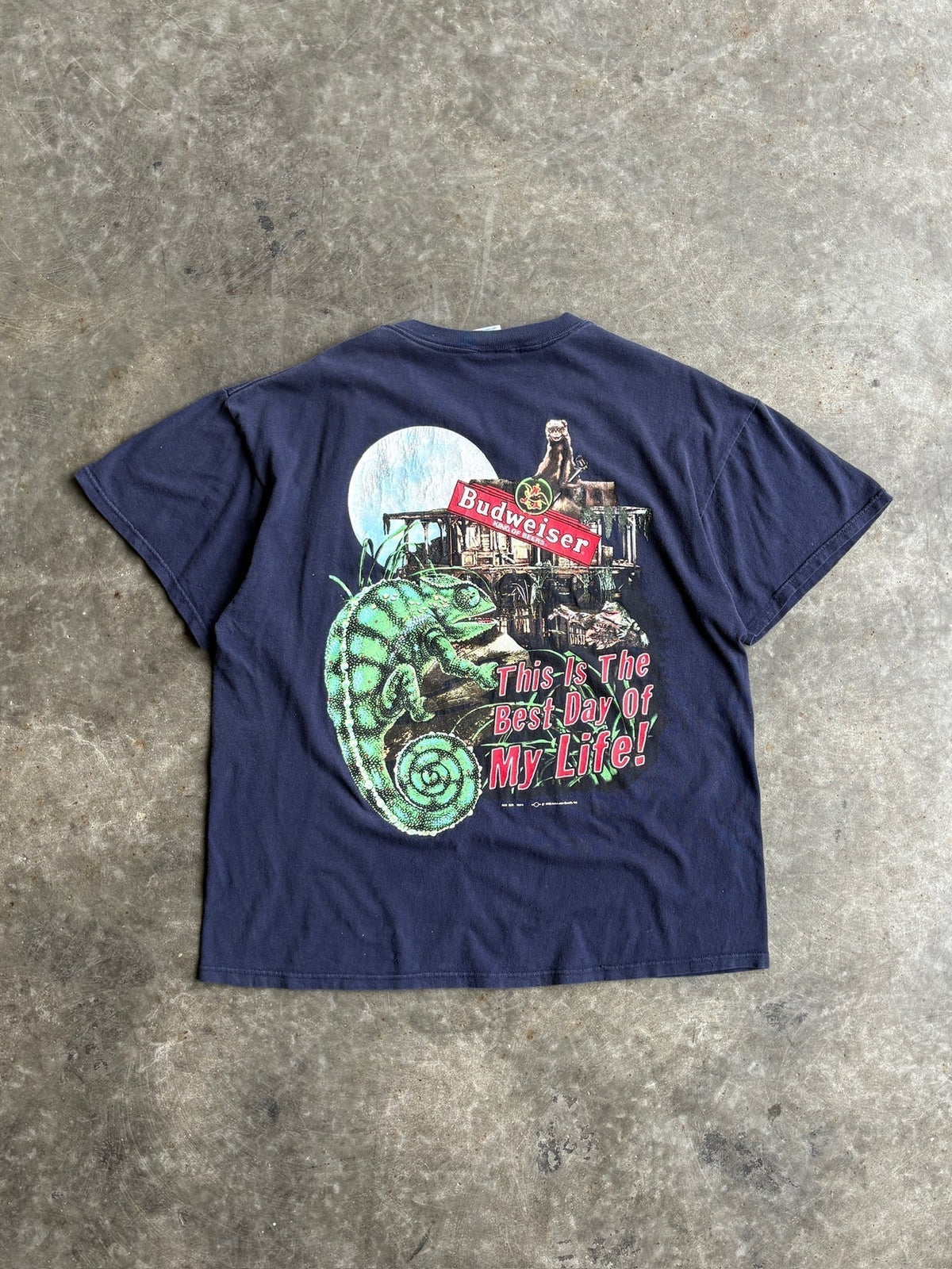 Vintage Navy Budweiser King of Beers Graphic Tee