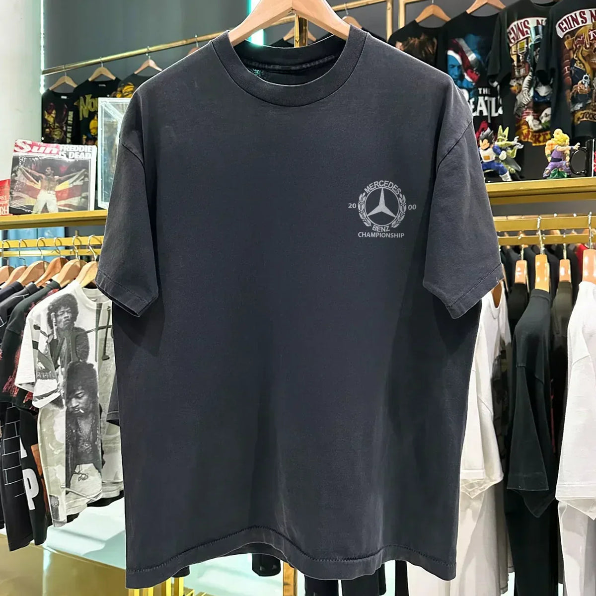 2000 MERCEDEZ BENZ CHAMPIONSHIP Y2K RARE WASHED BLACK T-SHIRT