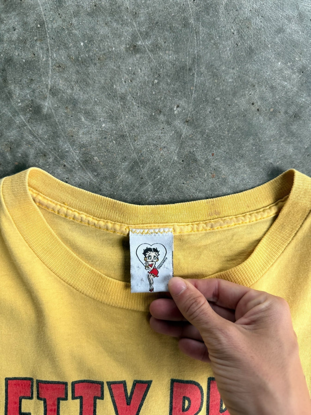 Vintage Faded Yellow Betty Distressed Tee